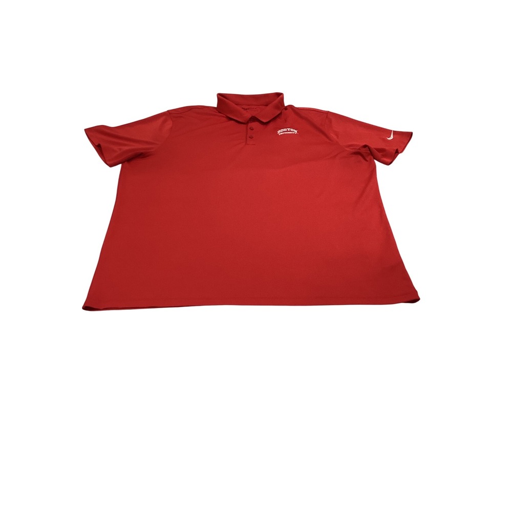 Nike Golf Boston University Dri-FIT Polo Shirt Red Mens XXL Standard‎ Fit